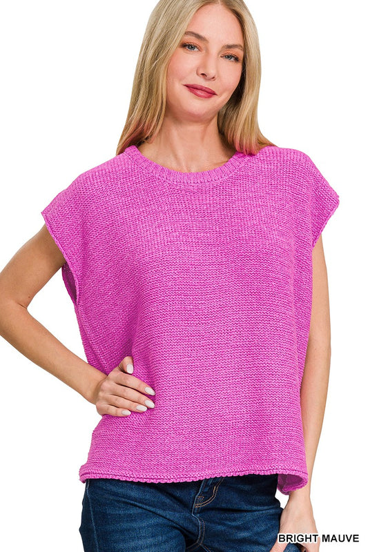 Oversized Crew Neck Sweater Vest