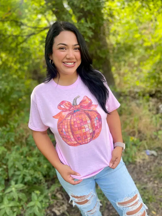 PRETTY IN PINK PUMKPIN TSHIRT