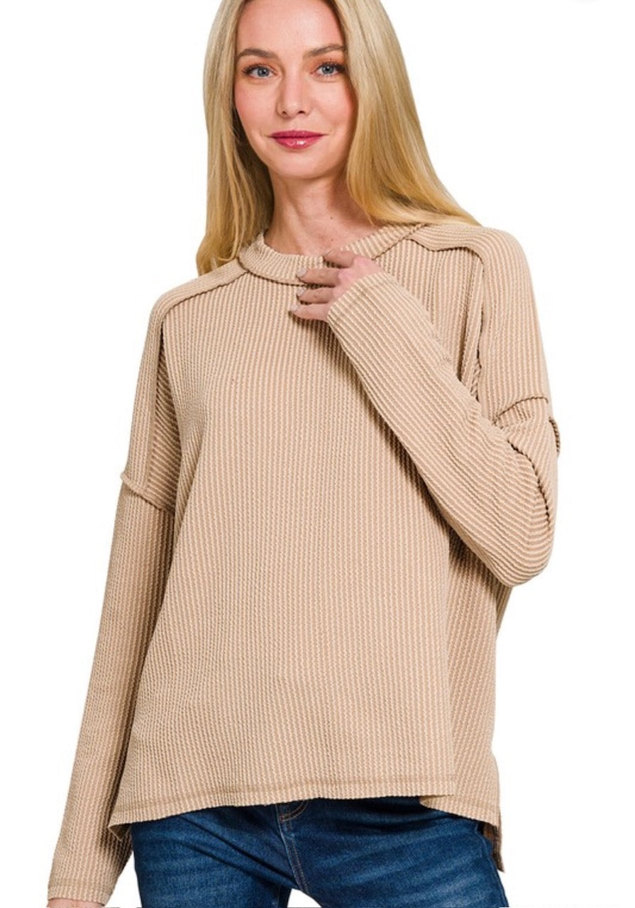 Ribbed long sleeve top