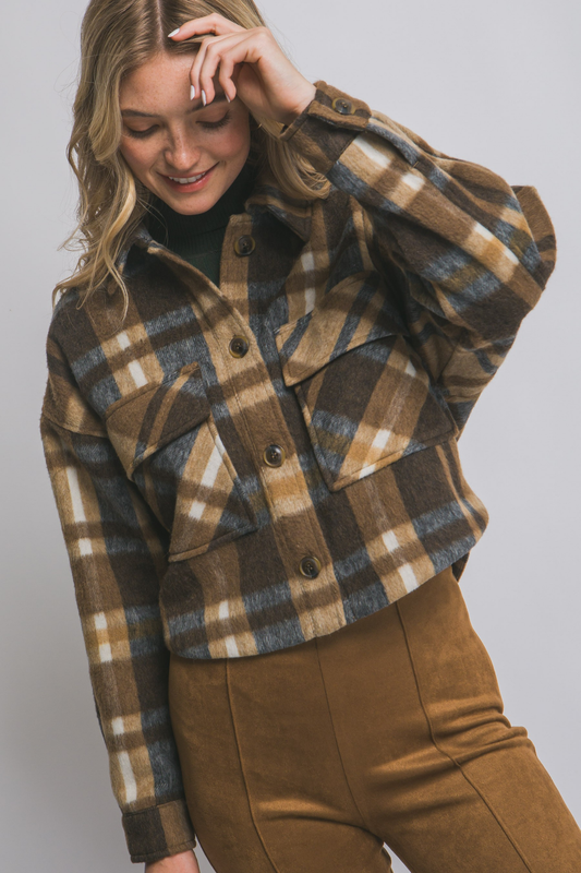Short Plaid Shacket